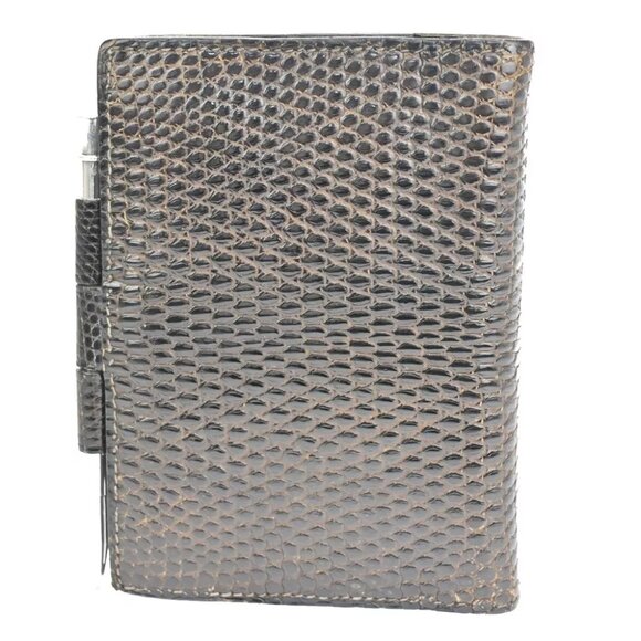 HERMES Mini Notebook Cover Exotic Leather pen 925 Silver Brown 04SH757 - Picture 3 of 14